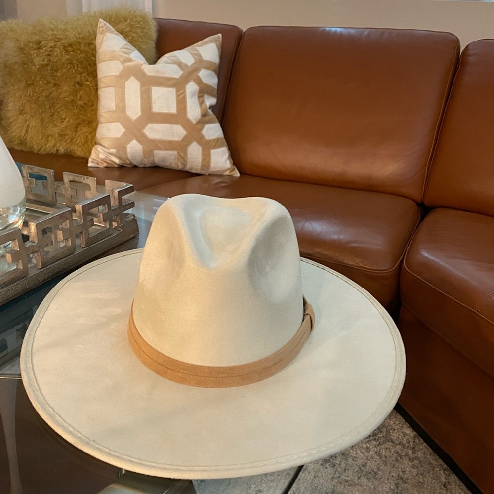 The Sahara Beige Suede Wide Brim Hat